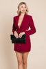 Cut Out Lapel Neck Button Up Blazer Dress - My Store