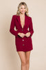 Cut Out Lapel Neck Button Up Blazer Dress - My Store