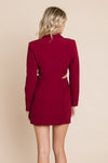 Cut Out Lapel Neck Button Up Blazer Dress - My Store