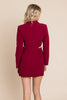 Cut Out Lapel Neck Button Up Blazer Dress - My Store