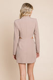 Cut Out Lapel Neck Button Up Blazer Dress - My Store