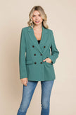 Double Breasted Lapel Collar Jacket Blazer - My Store