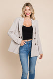 Double Breasted Lapel Collar Jacket Blazer - My Store