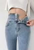 Skinny Pencil Jeans Four Buttons Vintage High Waist Women Slim Stretch - My Store