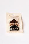 3pcs Clear Brown Black Mini Hair Claw Clips - My Store