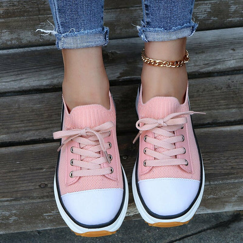 Summer Woman Vulcanize Shoes Knitted Breathable Sneakers - My Store