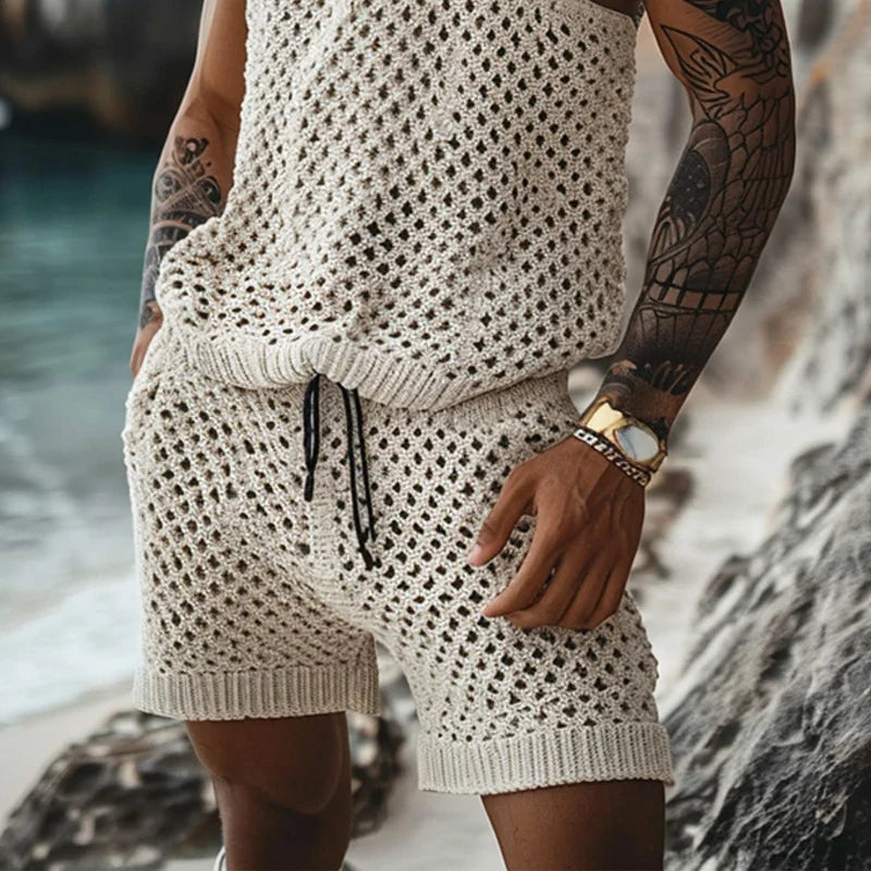 New Summer Men Knitted Two Piece Set Shorts set -Sexikinis Swim - My Store