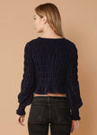 Women's Midnight Peplum Sweater in Midnight - My Store