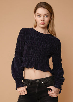 Women's Midnight Peplum Sweater in Midnight - My Store