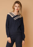 Women's Varsity Sweater in Midnight - My Store