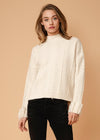 Women's Turtle Neck Fringe Sweater in Natural - My Store