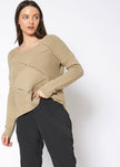 Women's Eyelet Cutout Hi Lo Sweater - My Store