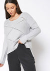 Women's Eyelet Cutout Hi Lo Sweater - My Store