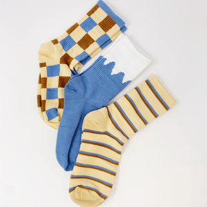 Trendy Pattern Trio Socks Set - My Store