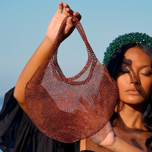 SOL Mesh Wire Tote Bag in Copper - My Store