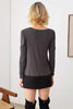 Charcoal Ruched Detail Long Sleeve Top - My Store