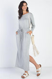 Heather Grey Long Sleeve Basic Maxi Dress