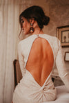 Ivory Long Sleeve Backless Dress - My Store