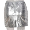 Silver Women's Puffer Skirt Metallic Shiny Solid Warm Quilted Mini - My Store