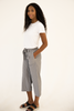 DT Izzy Belted Striped Palazzo pants - grey and white - My Store