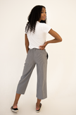 DT Izzy Belted Striped Palazzo pants - grey and white - My Store