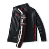 Mens Biker Vegan Leather Jacket With Badges - My Store