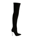 Jaynetts Stretch Suede Micro High Knee Boots - My Store