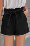 Summer Black Cotton Blend Pocketed Knit Shorts - My Store