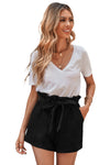 Summer Black Cotton Blend Pocketed Knit Shorts - My Store