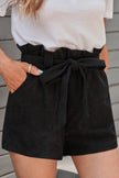 Summer Black Cotton Blend Pocketed Knit Shorts - My Store