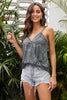 Summer Gray Tropical Plant Print Tank Top - My Store