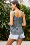 Summer Gray Tropical Plant Print Tank Top - My Store