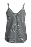 Summer Gray Tropical Plant Print Tank Top - My Store