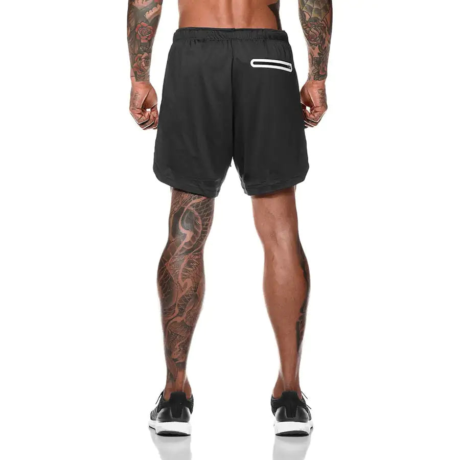 Men 2 in 1 Running Shorts Jogging Gym Fitness - My Store