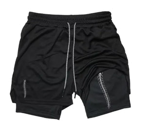 Print 2 in 1 Running Shorts for Men Gym