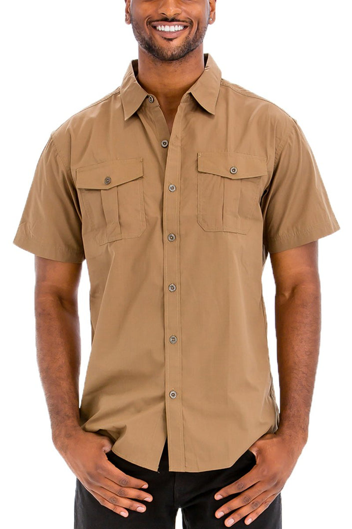 TWO POCKET BUTTON DOWN SHIRT (TIMBER) - My Store