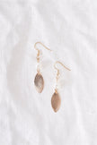 Gold & Pearl Feather Drop Earrings - My Store