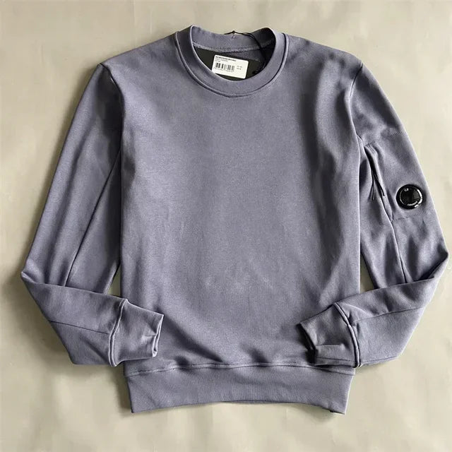 Men's Round Neck Sweater with Zippered Pocket