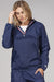 Navy women's quarter zip packable rain jacket and windbreaker - My Store