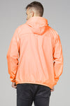 Women's orange fluo full zip packable rain jacket and windbreaker - My Store