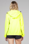 Yellow fluo full zip packable rain jacket and windbreaker - My Store