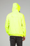 Yellow fluo full zip packable rain jacket and windbreaker - My Store