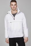 White quarter zip packable Rain jacket and windbreaker - My Store