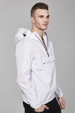 White quarter zip packable Rain jacket and windbreaker - My Store