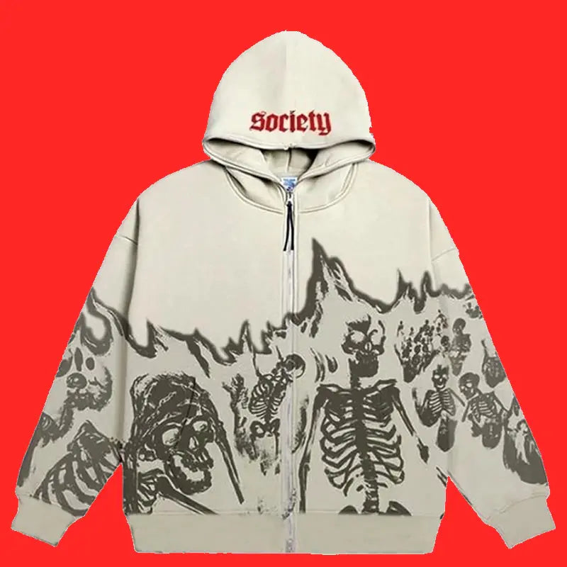 Striking Vintage Skull Hoodie - My Store