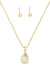 Crystal Teardrop Necklace & Small Ball Earring Set