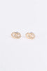 Gold & Rhinestone Incrusted Linked Hoop Stud Earrings - My Store