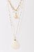 Gold Double Thick & Thin Chain Ivory Real & Gold Faux Shell Necklace - My Store