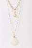 Gold Double Thick & Thin Chain Ivory Real & Gold Faux Shell Necklace - My Store