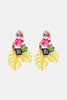 Leaf & Flower Shape Zinc Alloy Dangle Earrings - My Store